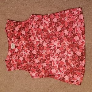 L.L. Bean Women's Red Floral Print Shirt